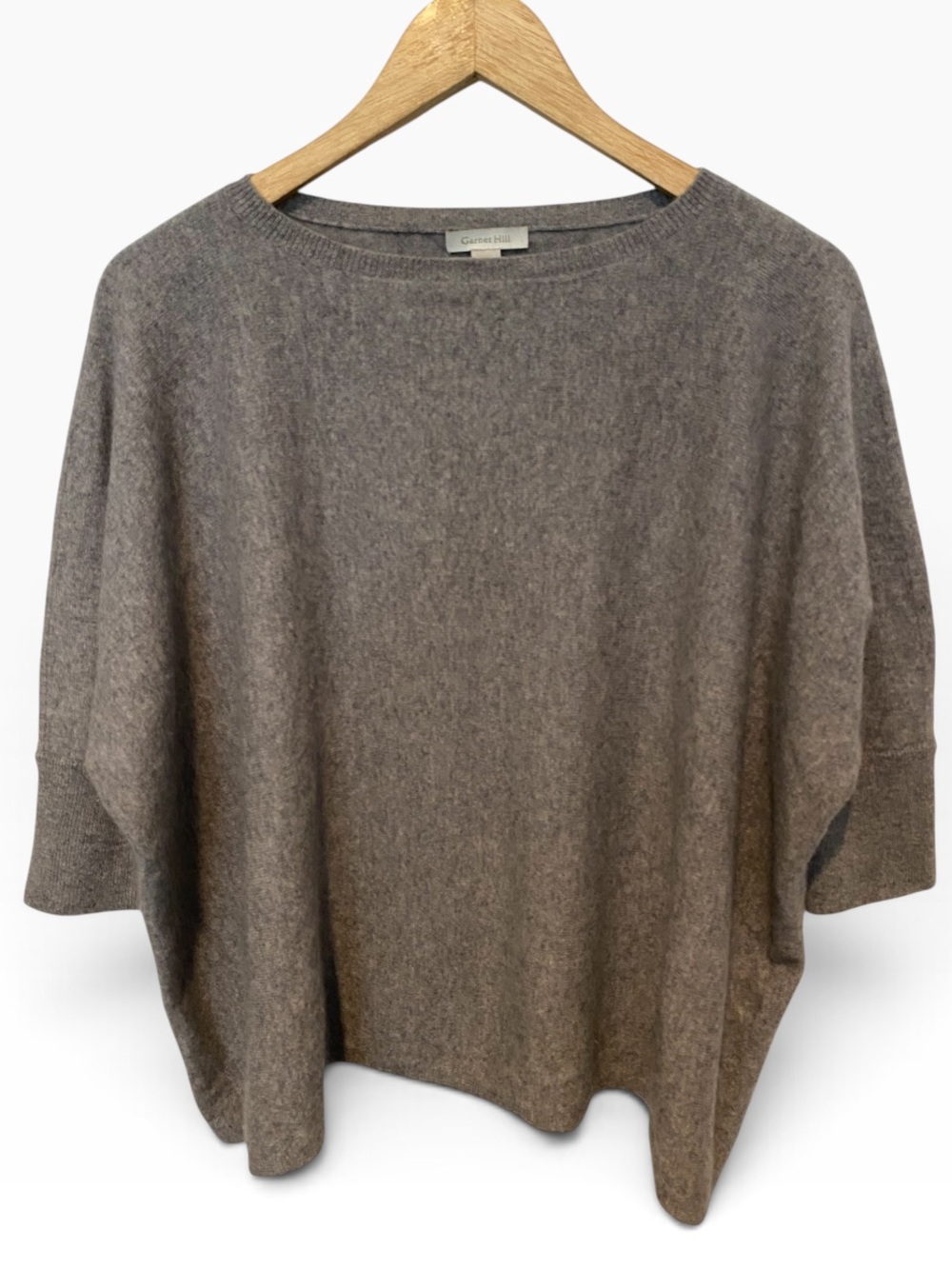GARNET HILL GREY OVERSIZED 100% CASHMERE SWEATER SZ SMALL